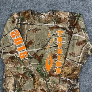 Code Five Shirt Mens Size L Camo Long Sleeve 2015 TOYALOE Flame Graphic